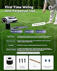 Robot Lawn Mower with Max 180m Stable Boundary Wire