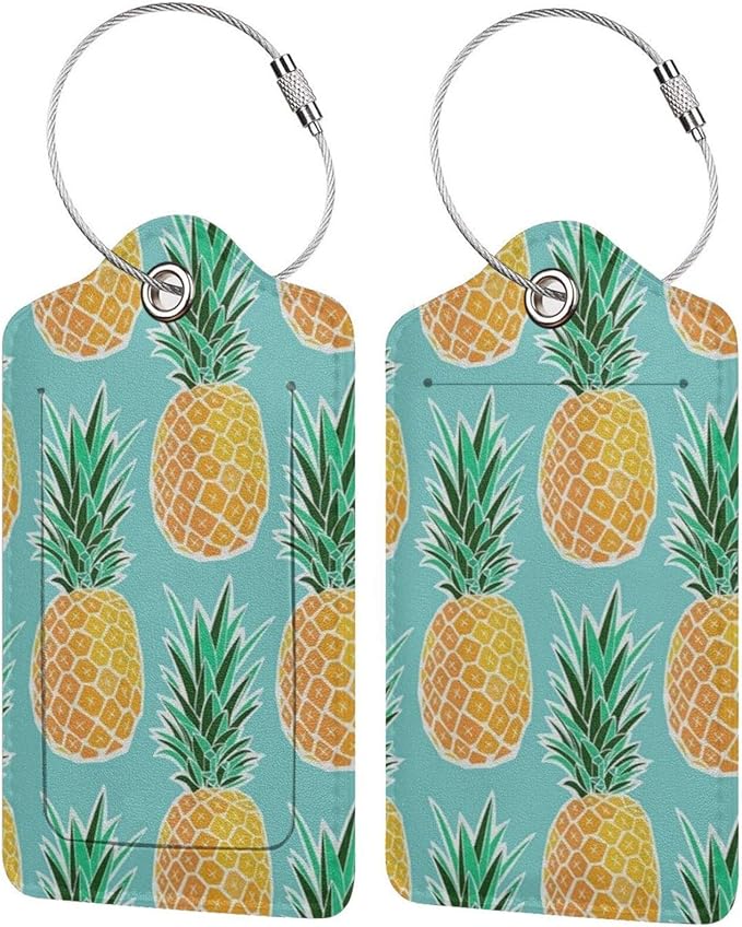NiYoung Hawaiian Tropical Pineapple Luggage Tags Fashion