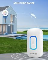 TECKNET Wireless Doorbell Kit with 2 Receivers 1300ft IP66 60 Melodies 36mo view 6