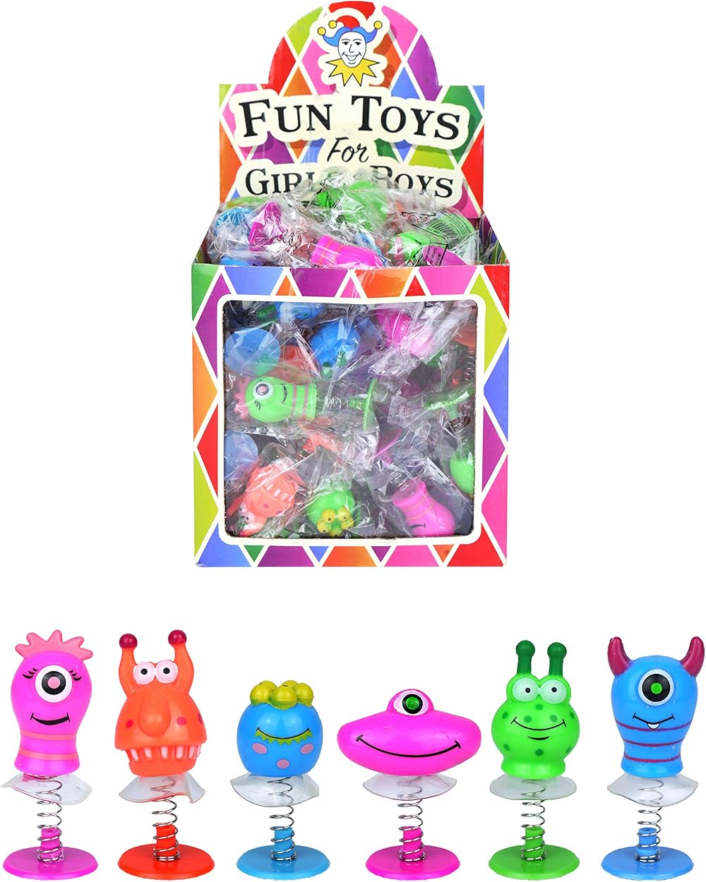 Henbrandt Monster Jump Ups 6 Pack Kids Party Bags Jumping Monsters 4-5 cm