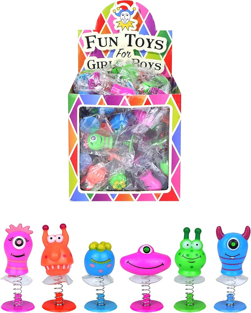 Henbrandt Monster Jump Ups 6 Pack Kids Party Bags Jumping Monsters 4-5 cm