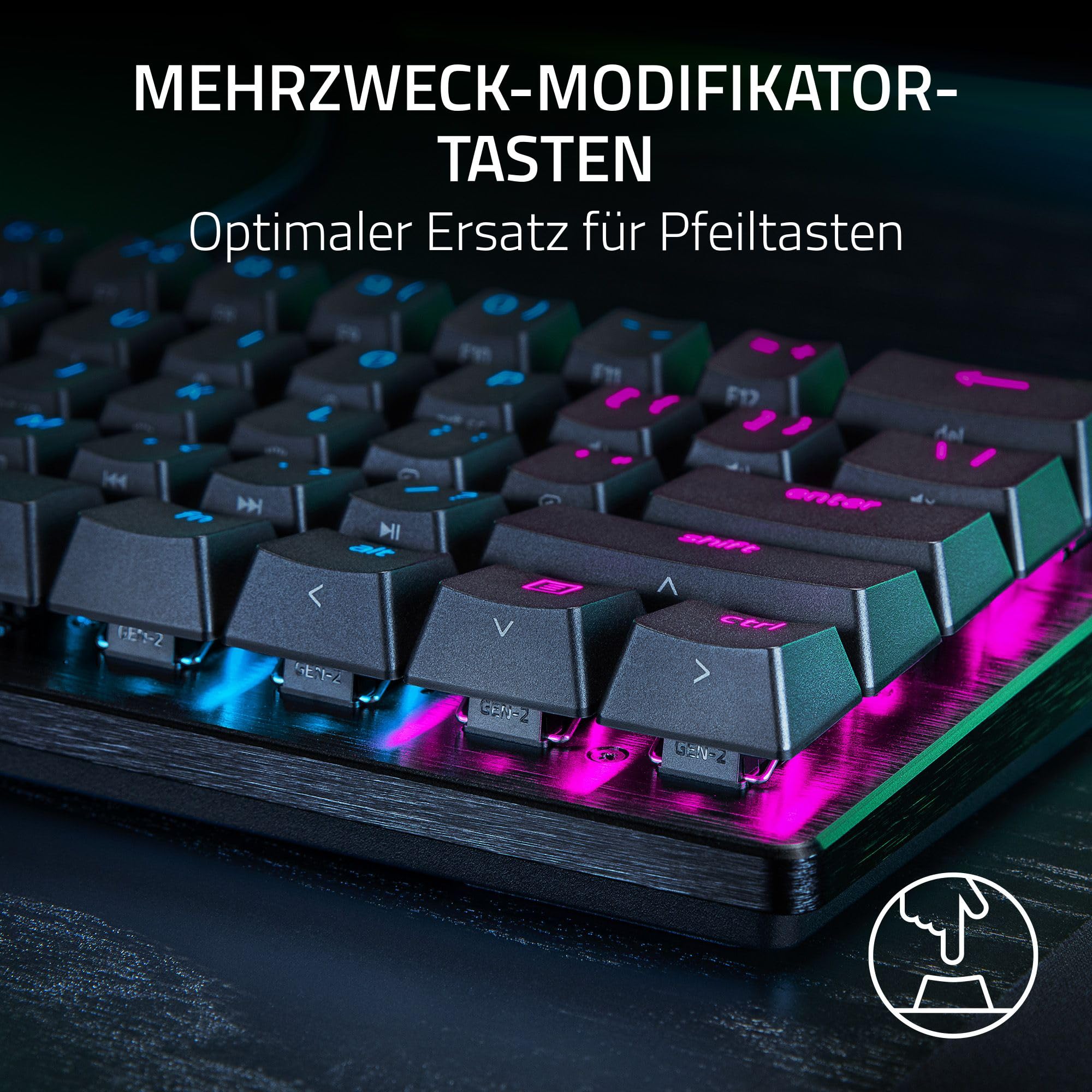 Razer Huntsman V3 Pro Mini - Analoge optische E-Sport Gaming-Tastatur im 60% Format - Snap Tap - Rapid Trigger - Schnell-Feuer Modus - Doubleshot-PBT Tastenkappen - QWERTZ DE-Layout | Schwarz 8