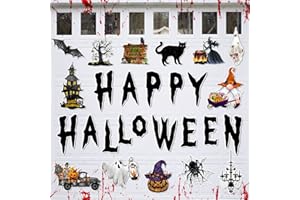 WHYMEO Halloween Garage Door Decoration Magnets 27Pcs, Waterproof Happy Halloween Garage Door Decor Set, Holiday Magnetic Refrigerator Sticker Car Magnets Bat Halloween Outdoor Decorations