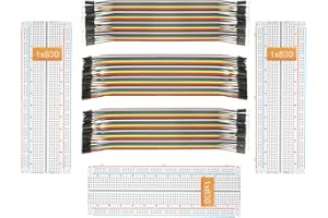 DEYUE 3 Set Standard Jumper Wires Plus 3 Set of Solderless Prototype Breadboard 830 tie Points Breadboard | 3 Set of M/F, M/M, F/F - Each 40pin Electronic Jumpers Wire