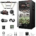 Spider Farmer Grow Tent Kit Complete 3x3x6ft G3000 Bar Style LED Grow Light Full Spectrum Ventilation System 36"x36"x70" Indoor Grow 1680D Canvas Tent 4" Inline Fan Carbon Filter & 6'' Clip Fan