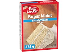 BETTY CROCKER - CAKE MIX - Super Moist French Vanilla Flavour, 375 Grams Package of Cake Mix, Baking Mix, Tastes Like Homemad