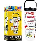Get Trend Friends Tumbler with Straw 30oz Kids Teens Adults Insulated Cup with Lid Handle Travel Mug Cups with Lids for Office Gifts (White Friends)