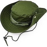 Outdoor Wide Brim Sun Protect Hat, Classic US Combat Army Style Bush Jungle Sun Cap for Fishing Hunting Camping