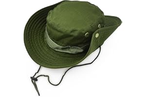 ULTRAKEY Outdoor Wide Brim Sun Protect Hat, Classic US Combat Army Style Bush Jungle Sun Cap for Fishing Hunting Camping