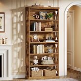 Tribesigns 6-Tier Bookshelf, 71 Inches Tall Freestanding Bookcase, Large Industrial Bookshelves Display Shelves, Wooden Book Shelf for Home Office, Living Room, Bed Room, Rustic Brown
