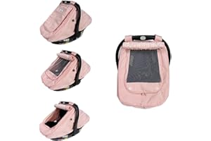 HippoBaby Waterproof Baby Car Seat Cover | Windproof Carseat Cover for Babies | Infant Car Seat Canopy for Boys and Girls | Weather Proof car Cover for All Seasons (Pink)