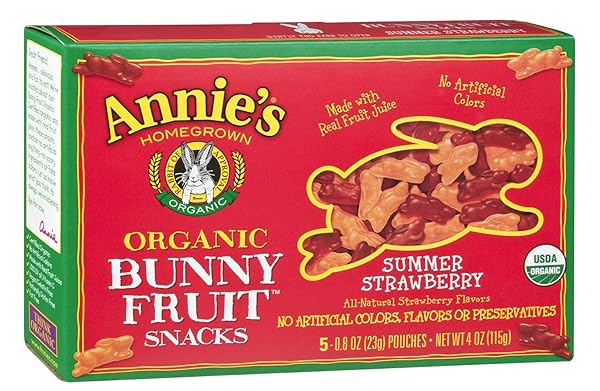 ANNIES HOMEGROWN FRUIT SNK SMR STRWBRY BNNY, 4 OZ