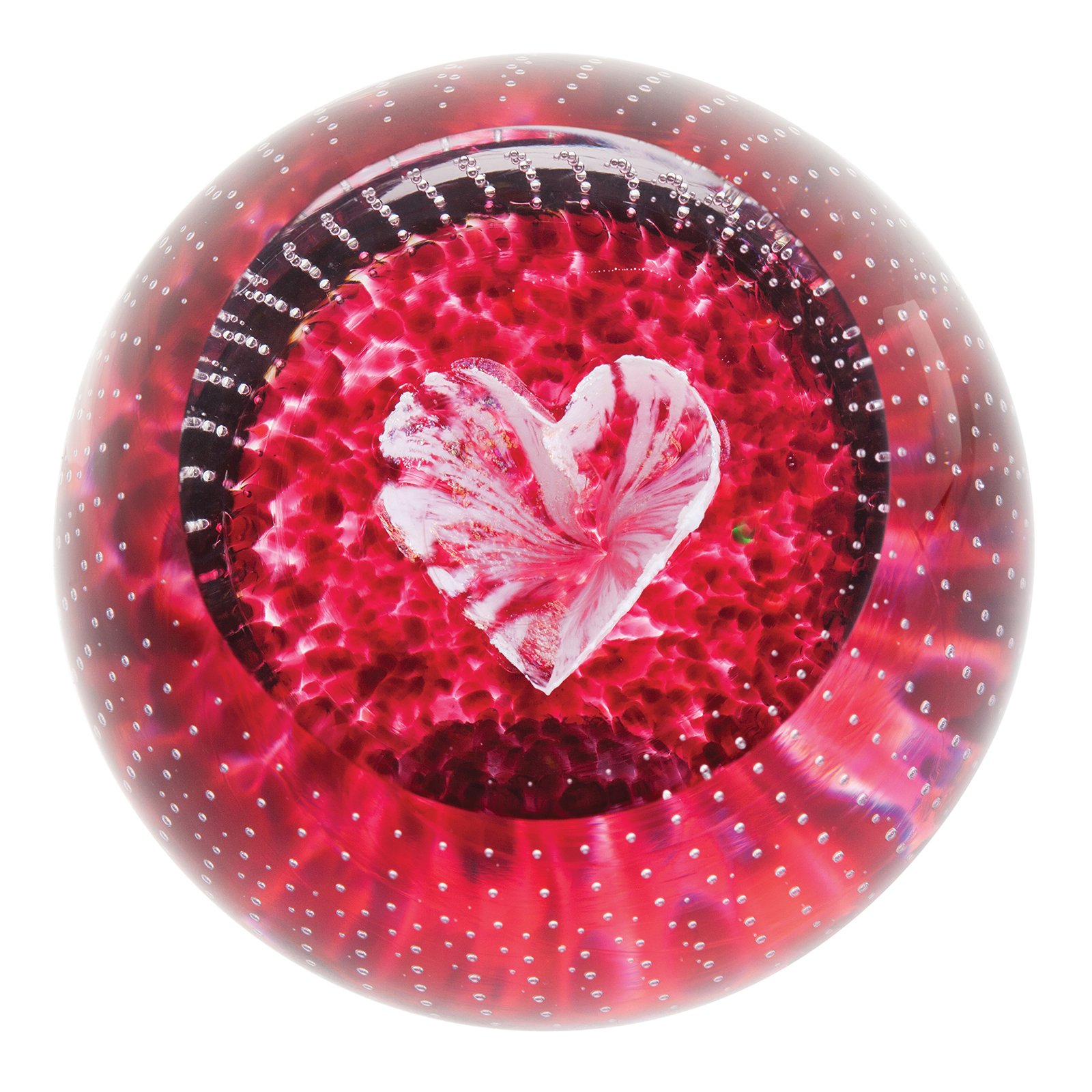 Caithness Glass Forever In My Heart Paperweight | Red | 80mm x 80mm | Handcrafted in Scotland | Two hand-blown glass hearts entwine inside this meaningful keepsake paperweight| Ornamental | Boxed