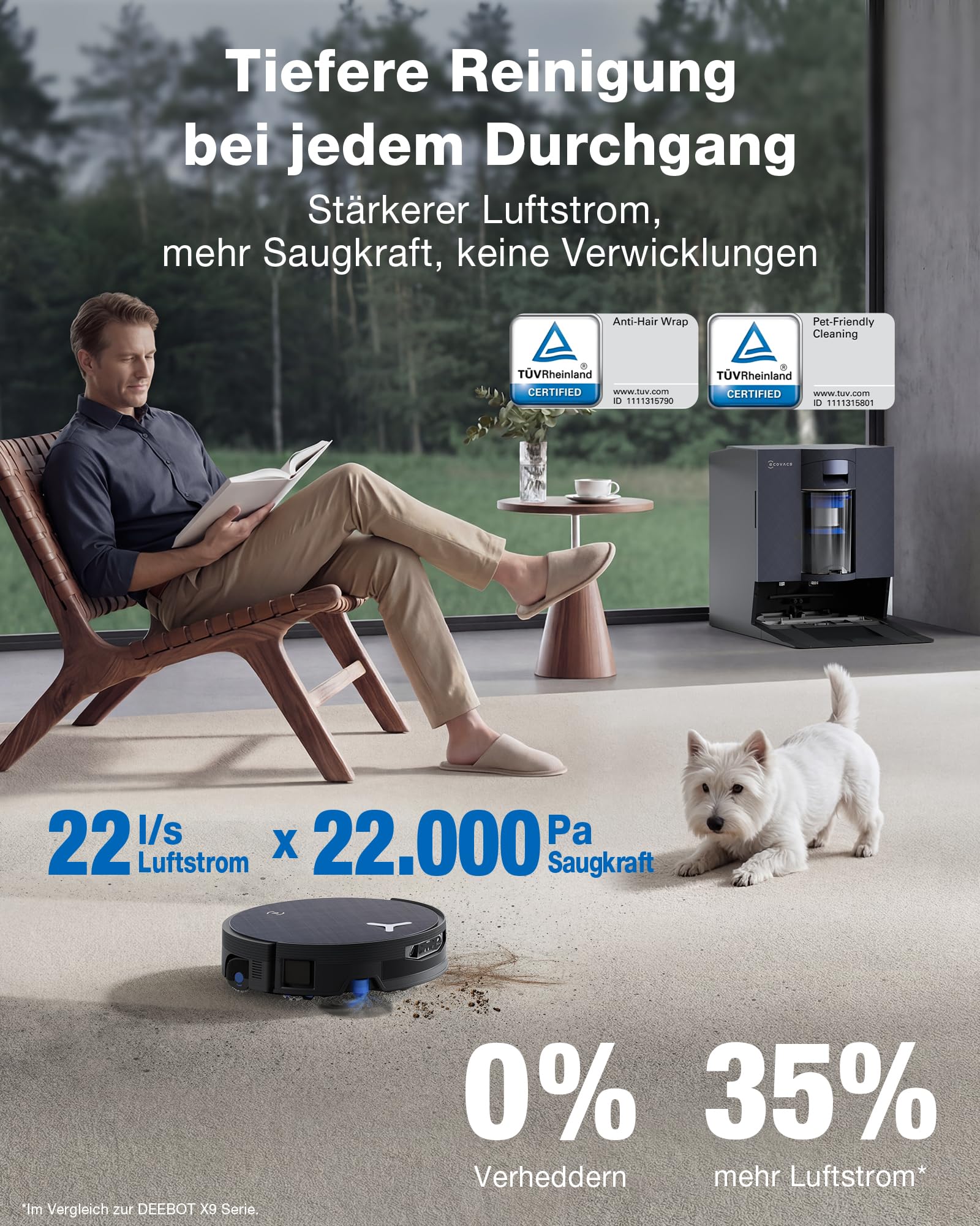 ECOVACS X12 OMNICYCLONE Saugroboter mit Wischfunktion, Blast & 22.000 Pa, FocusJet-System zur Fleckenvorlösung, OZMO Roller 3.0, Ausfahrender Wischmopp, PureCyclone 2.0 Auto-Entleerung, Silberschwarz 4
