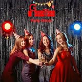 GREATRIL Black Tinsel Curtain Backdrop Pack of 2 1m x 2.5m Foil Fringe view 7