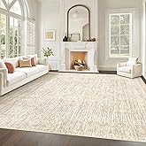 Living Room Rugs 8x10: Washable Moroccan Geometric Boho Rug Farmhouse Non Slip Stain Resistant Large Rug Low Pile Soft Carpet