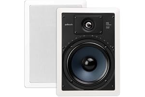 Polk Audio RC85i 2-way Premium In-Wall 8"-Speakers (Pair) | Perfect for Damp and Humid Indoor/Outdoor Placement (White, Paintable -Grille)