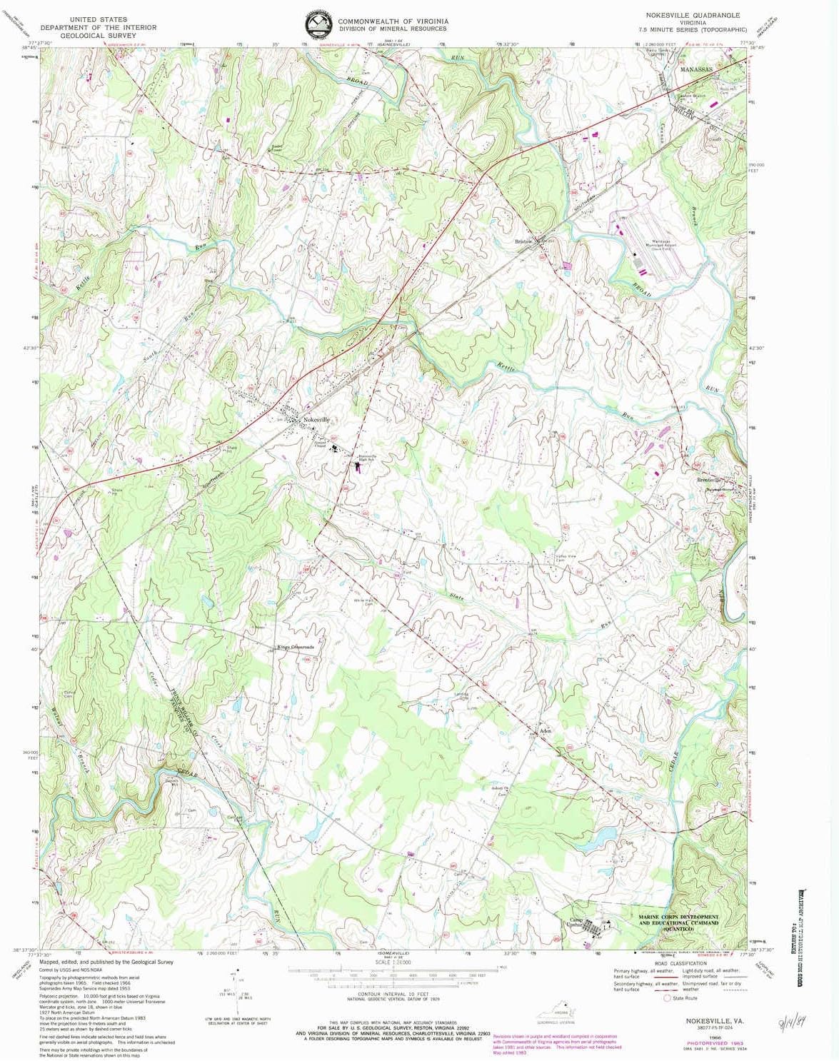 YellowMaps Nokesville VA topo map, 124000 Scale, 7.5 X 7.