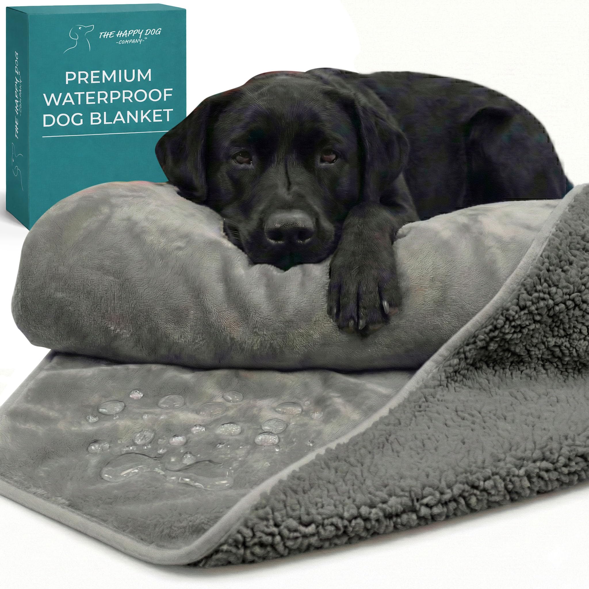Photo 1 of Waterproof Dog Blanket Washable – Dog Waterproof Blanket for Large Couch & Car, Reversible Sherpa & Microfiber, Thick 460 GSM Dog Blanket Waterproof, 47x57