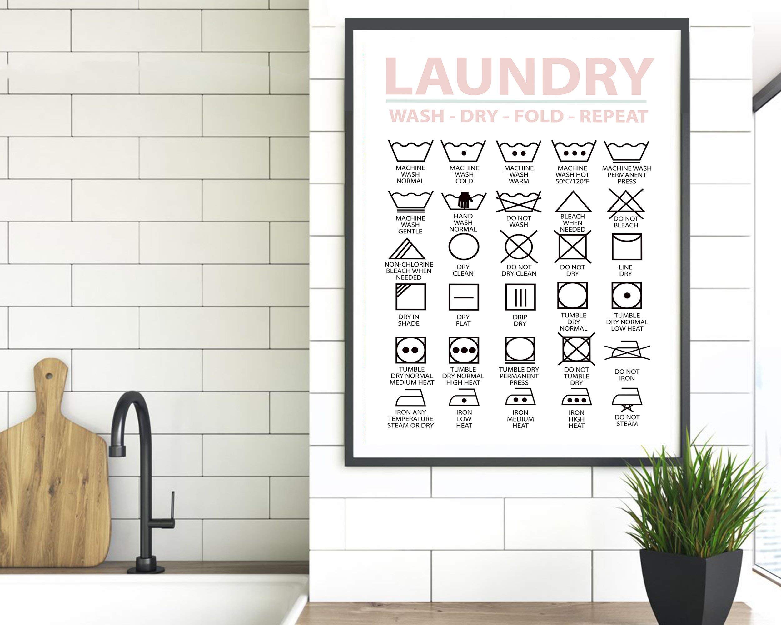 Buy Pastel Laundry Symbols Wall Art Laundry Symbols Print Laundry Room