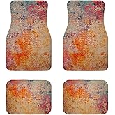 Luxury Car Floor Mats Full Set | Car Decor for Men Women | Modern Rug Pattern | Heavy Duty All-Weather Universal Rubber Liners | Non-Slip & Odor-Free