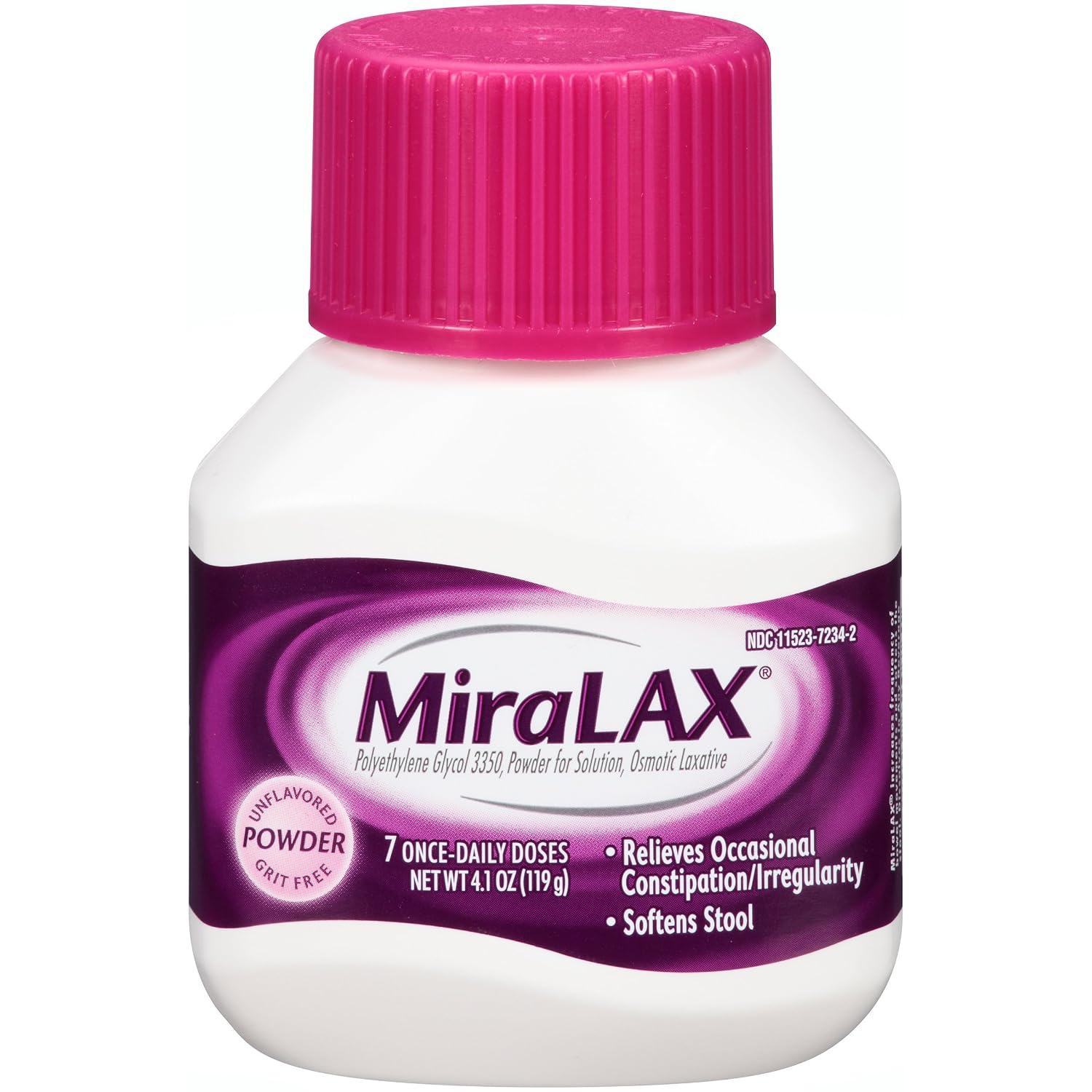 Amazon Com Miralax Unflavored Grit Free Laxative Powder 4 1 Ounces 7 Doses Prime Pantry