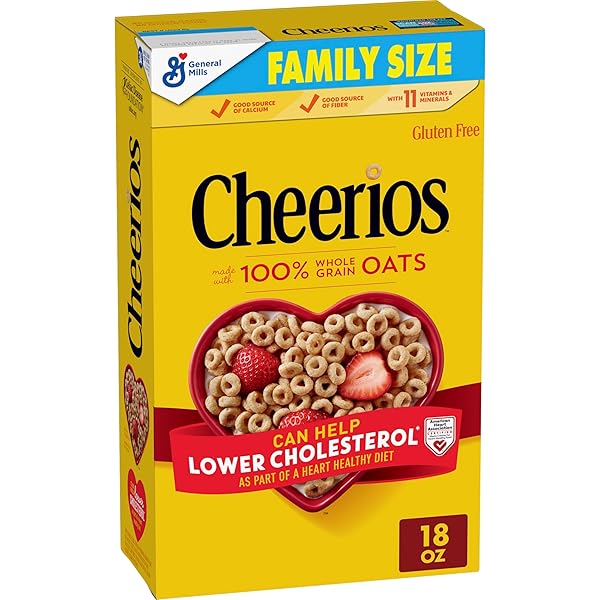 CHEERIOS, HEART HEALTHY GLUTEN FREE BREAKFAST CEREAL, FAMILY...