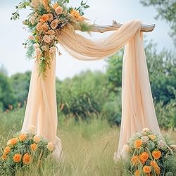 PARTISKY Wedding Arch Draping Fabric,2 Panels 18FT