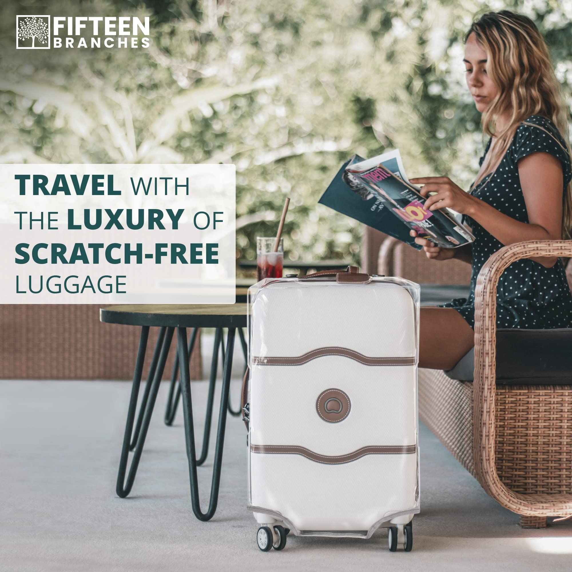 Premium Clear Suitcase Covers | TSA Approved | Handle Openings on L&R | 28in Luggage Protector