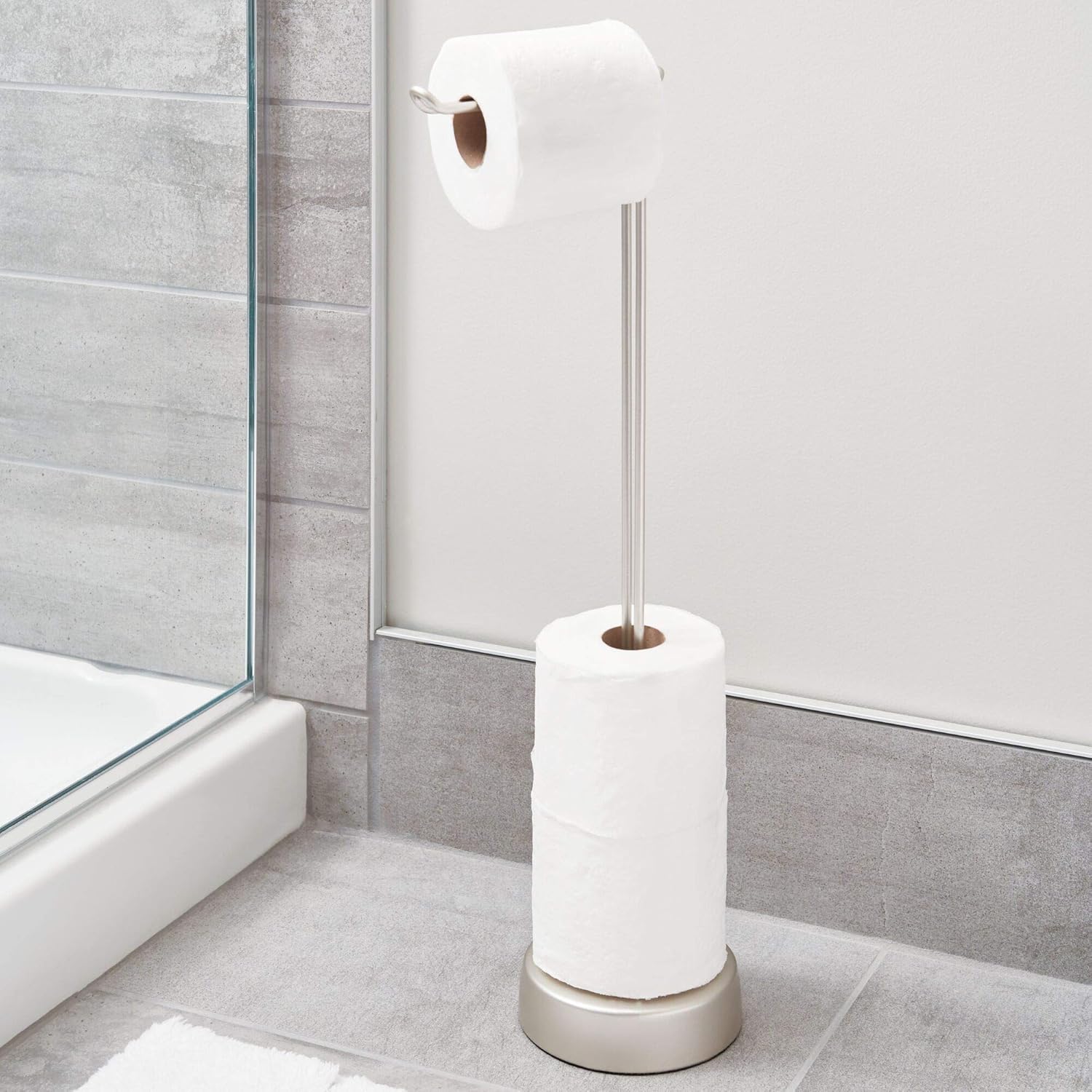 iDesign Classico Metal Toilet Tissue Caddy Roll Reserve for Bathroom