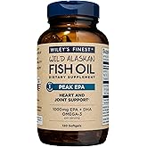 Wiley's Finest Wild Alaskan Fish Oil Peak EPA - Triple Strength Peak EPA & DHA Supplement - 1000mg Fish Oil - Omega-3s for Joint Health Support - 120 Softgels (120 Servings)