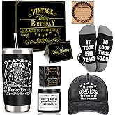 YMQIANYU 50th Birthday Gifts for Him Men – Vintage Aged to Perfection Gift Set - Funny 50 Years Old Gift for Dad, Husband, Friend, Coworker, Grandpa,Teachers, Boss