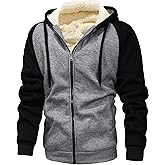 GXAMOY Men's Winter Fleece Hoodies for Men Heavyweight Warm Thick Full Zip Up Sweatshirt Outerwear