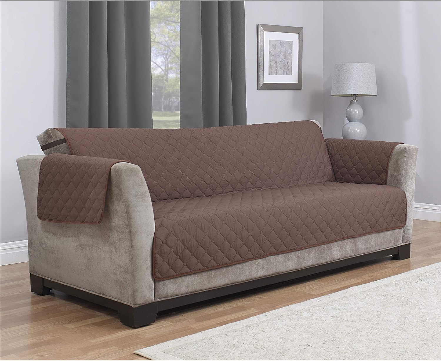 Furniture Fresh Waterproof Recliner Armchair Protector | Microfiber Slipcover | Premium Elastic Stay-Put Strap | Cover Protects from Dogs & Other Pets (Recliner, up to 23" seat Size, Chocolate): Home & Kitchen