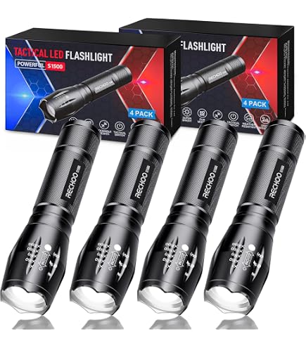JDYYICZ 5 Pack 3 Modes Handheld Mini Cree Q5 LED Flashlight Torch Tactical Lamp 7w 500lm Adjustable Focus Zoomable Light