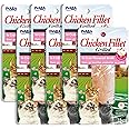 INABA Premium Hand-Cut Grilled Chicken Fillet Cat Treats/Topper with Vitamin E and Green Tea Extract, 0.9 Ounces Each, Pack of 6, Crab Broth