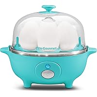 Elite Cuisine EGC-007T Easy Electric Egg Poacher, Omelet & Soft, Medium, Hard-Boiled Egg Cooker with Auto-Shut off and…