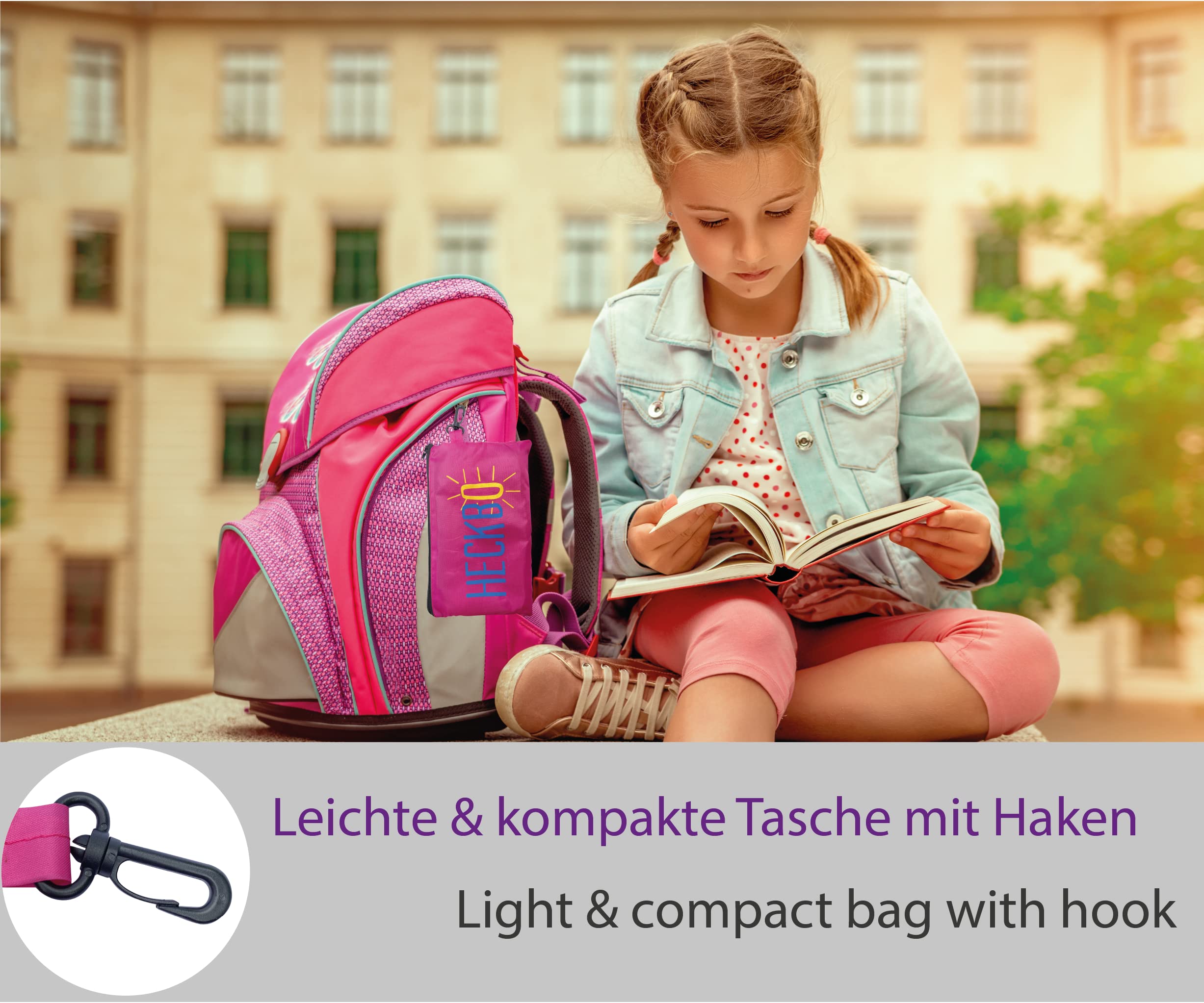 HECKBO Kinder Regenschutz Ranzenschutz Ranzen Rucksackhülle Einhorn - Farbwechsel bei Nässe - Reflektierende Sicherheitsstreifen - Wasserfestes Polyester - Universalgröße Einheitsgröße 6