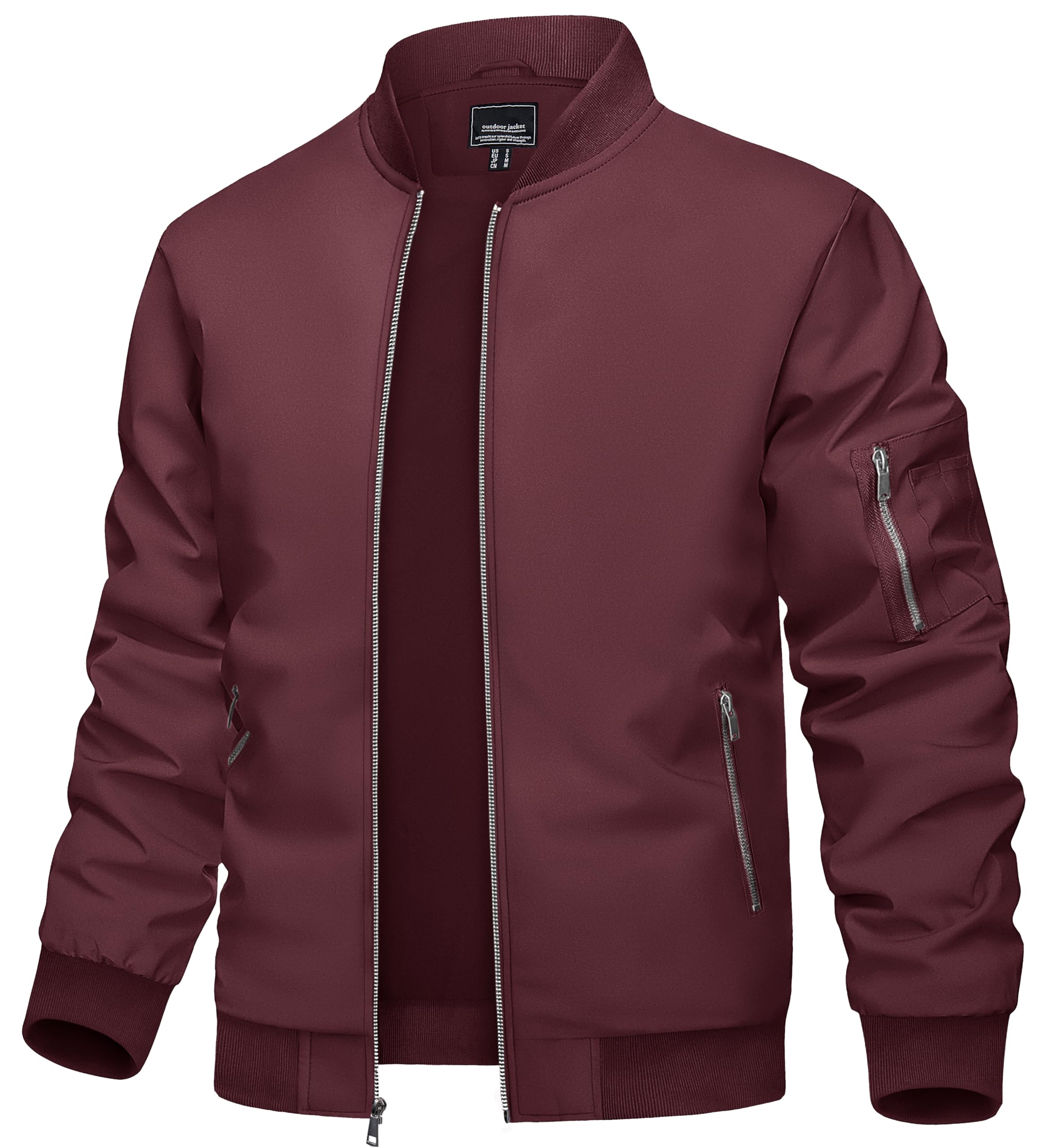 Photo 1 of TACVASEN Bomber Jacket Men Casual Coats for Men Trendy Men's Spring Coat Lightweight Mens Zip Up Jacket Harrington Jacket