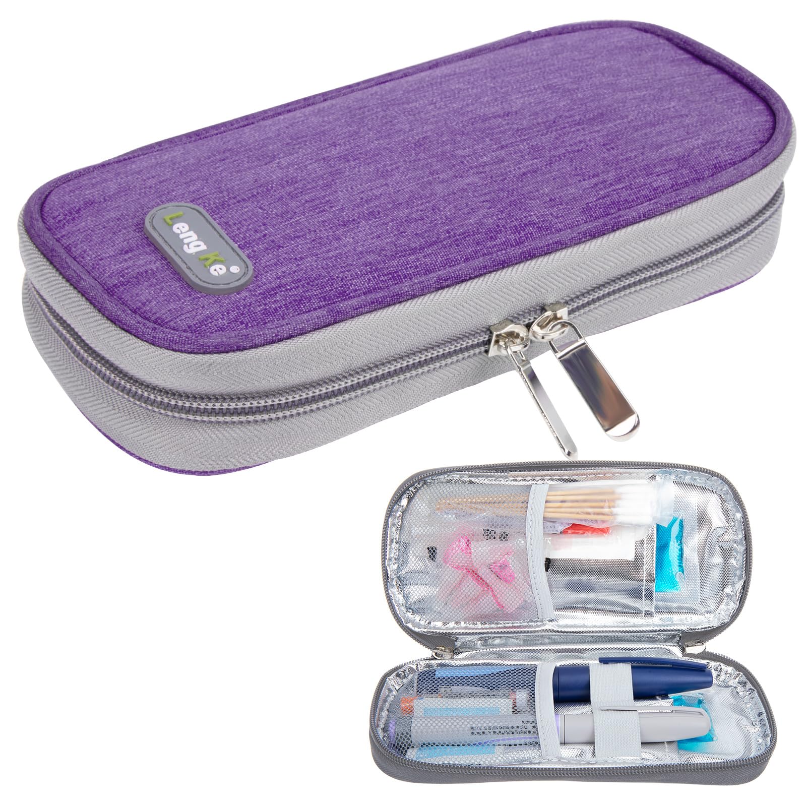 YOUSHARES Insulin Travel Case - Diabetes Bags Cooler Travel Case for Diabetic Organize Supplies Insulated Cooling Bag (Purple)