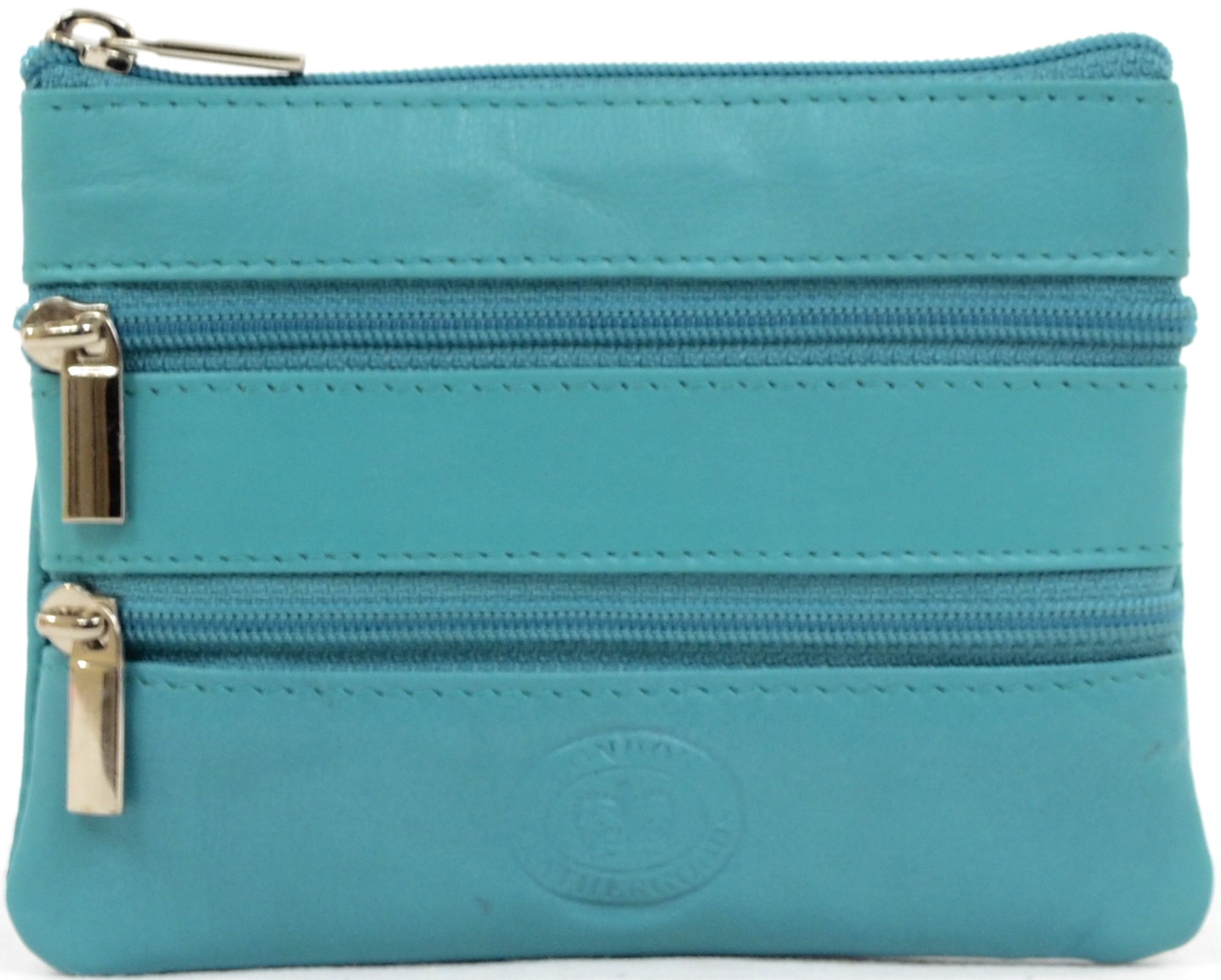 Ladies/Womens Soft Leather Handy Coin/Money Purse - Turquoise