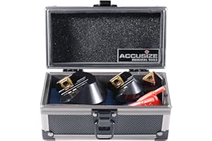 Accusize Industrial Tools 3 pc Indexable Carbide Countersink Set 90 Degree, 1/4 Inch, 1/2 Inch, 1-1/4 Inch, 0046-0990