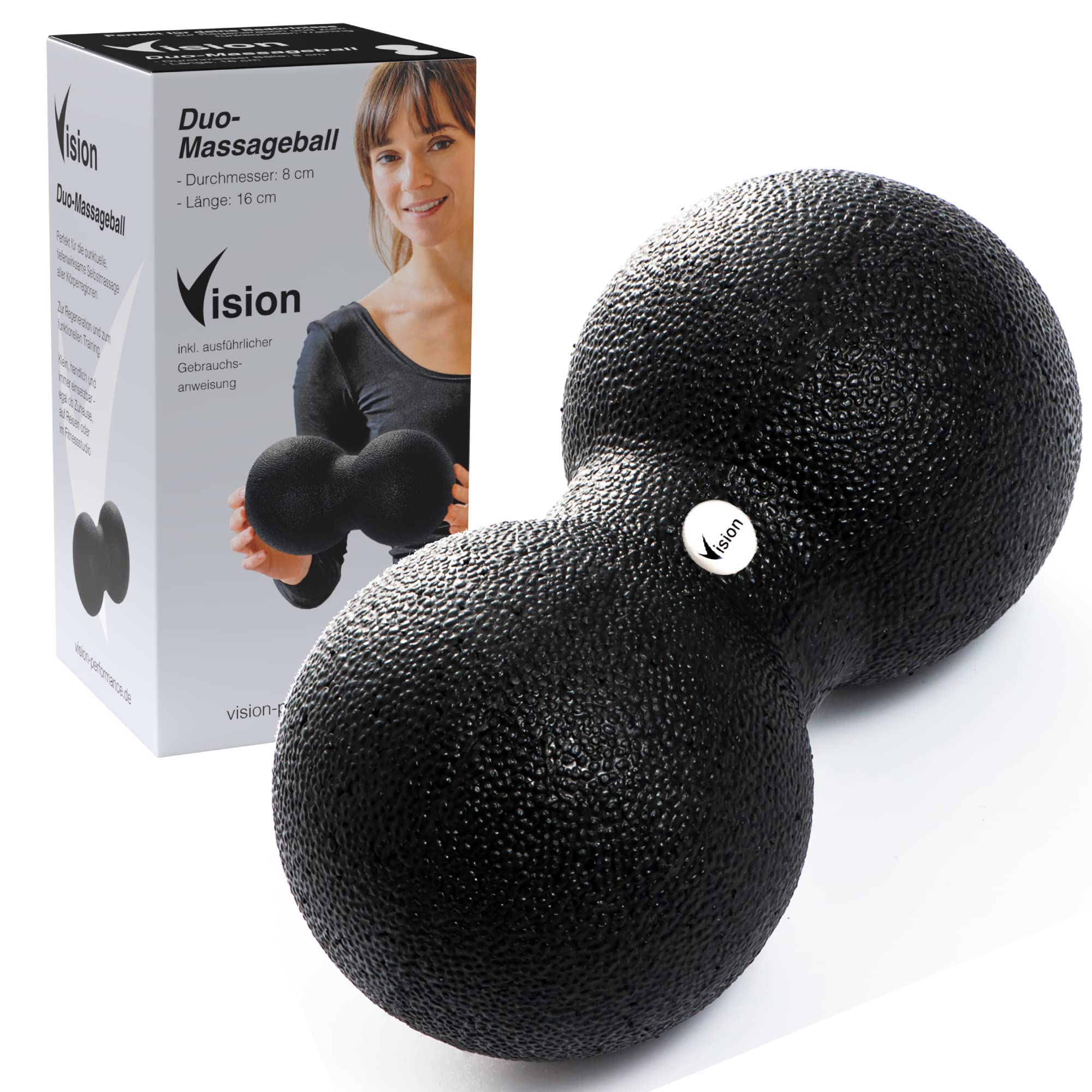 Vision Duo Massage Ball I 8x16 cm I Environmentally Friendly,Durable Material I Self-Massage for Fascia I Release Tension I Trigger Point Therapy I Current Regeneration I Recommended by Professionals