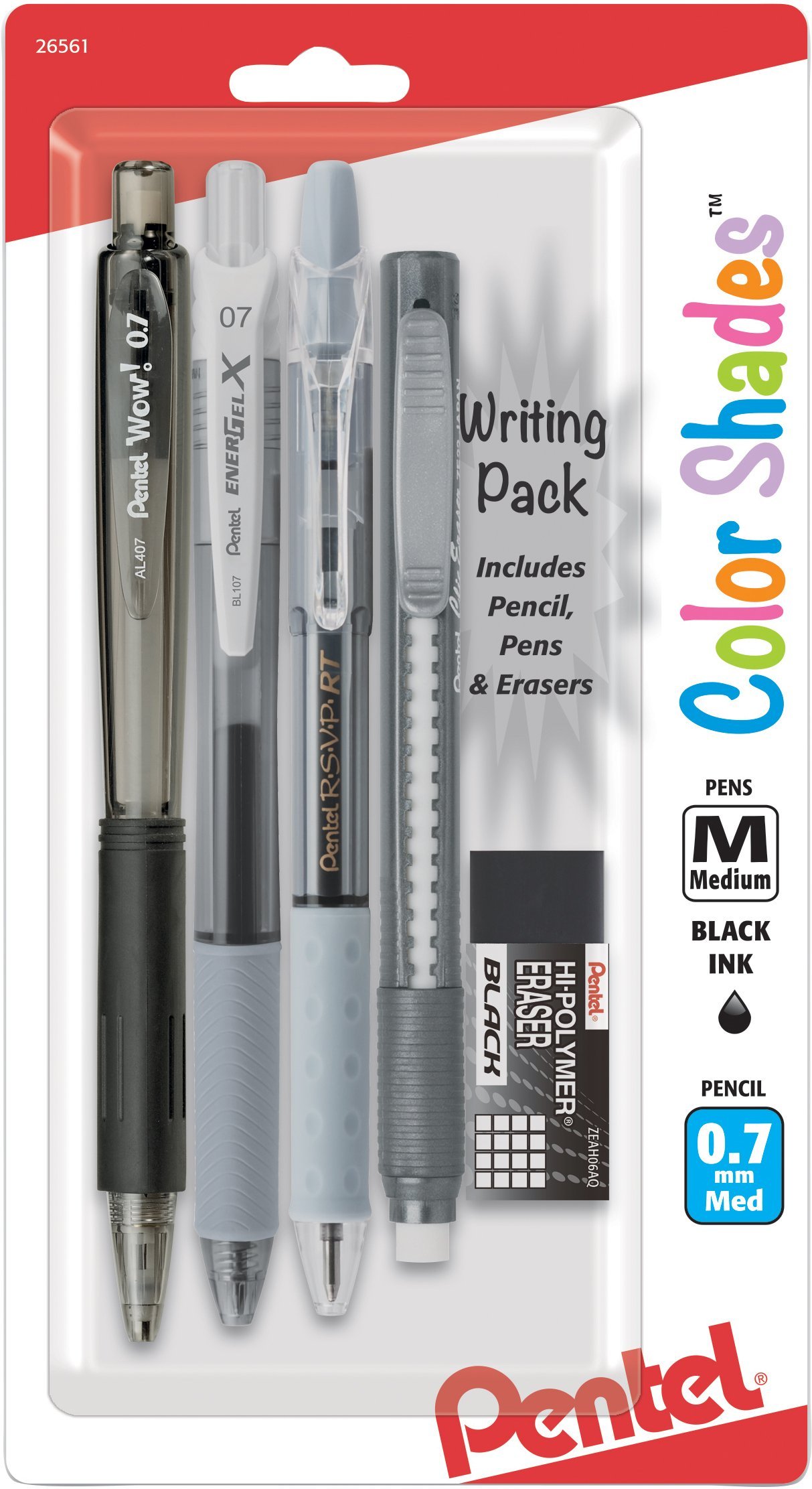 Pentel Color Shades Writing Pack - Black (BLBKALZBPA)