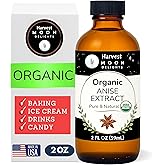 Organic Anise Extract for Baking, Ice Cream, Drinks, and Candy - 2 Oz - Water-Soluble - By Harvest Moon Delights - Pure Anise Extract, Anise Flavoring, Anise Flavor, Anise Oil