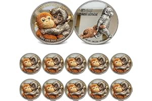 Emotional Support Monkey Coin, Punch Monkey Coin, Inspirational Challenge Coins with “One Day at a Time You are Not Alone”, E
