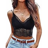 Avidlove Lace Bralette for Women V Neck Camisoles Racerback Adjustable Strap Crop Top