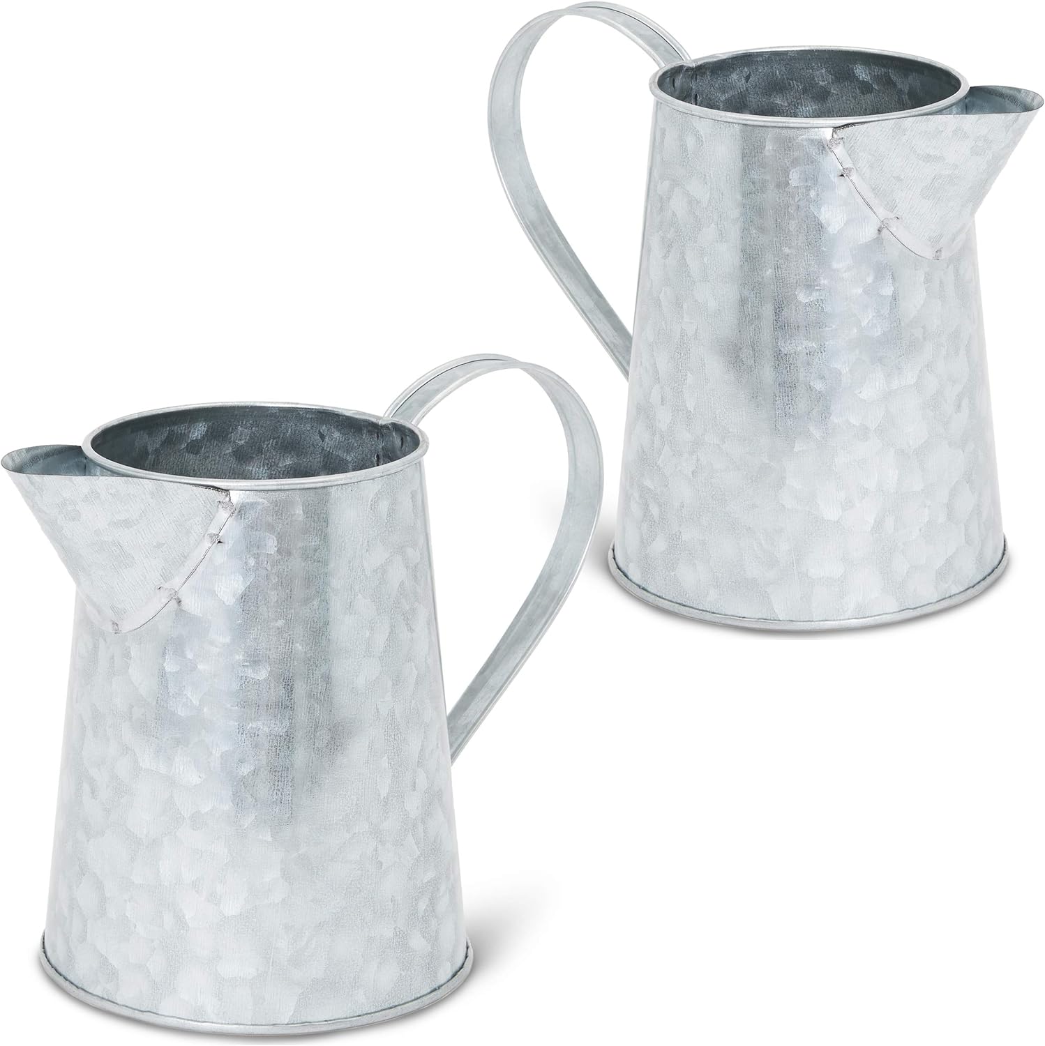 Galvanized Metal Jug for Home Decoration (6 Inches, 2 Pack) : Garden & Outdoor