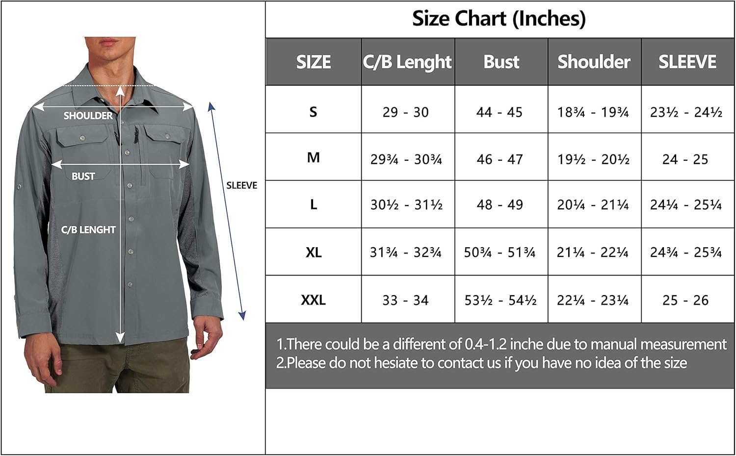 Little Donkey Andy Men's Stretch Quick Dry UPF50+ Long Sleeve Shirt for Hiking, Travel, Camping : Sports & Outdoors
