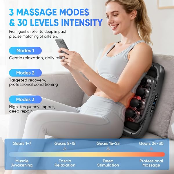KOCUNO 20-HEAD MASSAGE GUN SET, DEEP TISSUE MASSAGER WITH 3 MODES & 30 LEVELS, MUSCLE MASSAGER PAIN RELIEF, PERCUSSION MASSAGE GUN FOR BACK/SHOULDERS/LEGS/WAISTS (BLACK, 20-HEAD)